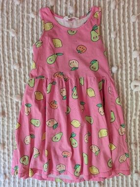 H&M Pink Sleeveless Dress with Fruit Print-size 6/7
